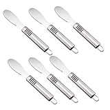 iplusmile 6 piezas Cuchillos Untar Mantequilla Acero Inoxidable con Borde Dentado para Repostería y Cocina Profesional Utensilios Versátiles para Crema Queso y Mermelada Resistentes y