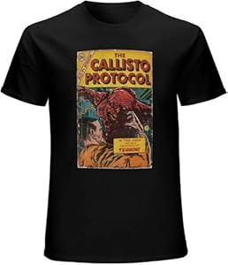 Men's The Callisto Protocol Round Neck T-Shirt Black Hemden(Medium)