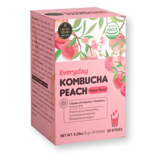 Unha's Peach Kombucha Powder 30 Sachets