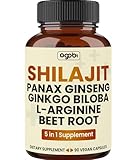 7100mg Shilajit Supplement - 90 Capsules - Support for Energy Production, Concentration, Brain Health & Extra Strength - Combined with Panax Ginseng Root, Beet Root & More - Gluten-free, Non-GMO