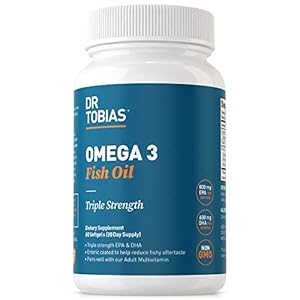 Dr. Tobias Omega 3 Fish Oil, 800 mg EPA 600 mg DHA Omega 3 Supplement for Heart, Brain & Immune Support, Absorbable…