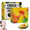 Yamusa Barra de jabón de aguacate, 200 g de jabón iluminador de piel hecho a mano Yamusa, barra de baño nutritiva de aguacate, jabón de ducha de aguacate y pera de limpieza profunda