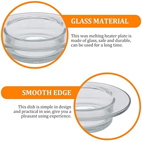 Oil Warmer Glass Dish Replacement: Round Glass Dish Wax Melt Candle Warmer Bowl Plate Lid Tray for Electric Oil Lamps Aroma Lamp Tart Warmers