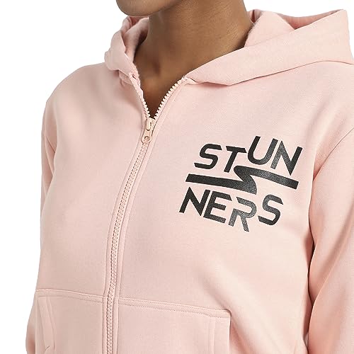 Image of Campus Sutra Women cotton Premium Zipper Hoodie-Grey
