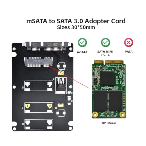 Adaptador 50Pin mSATA a SATA 3.0 6Gbps 2.5" miniatura 4