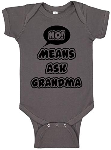 Image of Aiden's Corner - Handmade No Means Ask Grandma or Grandpa Bodysuit - Funny Baby Boy & Baby Girl Clothes
