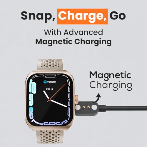 Image of Toreto Eclipz Arc Smartwatch with 1.81 inch IPS Display, Bluetooth Calling, IP67 Water Resistance, 22mm Silicone Strap, 12-Day Battery, iOS & Android Compatible (Arctic Silver)