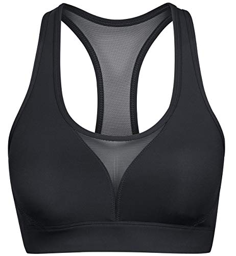 Yvette High Impact Sports Bra Plus Size for Women,Black 3XL(D-F)