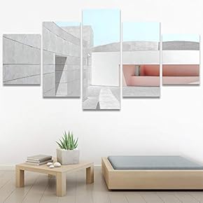 SIGNWIN 5 Panel Canvas Wall Art Architecture &...