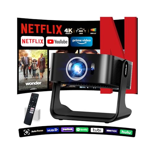 [Autorización Netflix, 4k 1080P] Proyector Portatil Compatible con WiFi 6 y Bluetooth 5.4, Capaz de...