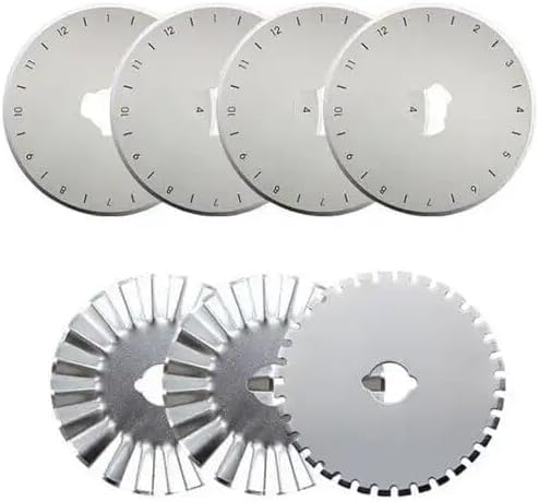 7pcs/Box 45mm Leather Cutting Tools Fabric Gear SKip Wavy Round Blades for Rotary Cutter DIY Sewing Paper Quilting Craft - (Color: 7pcs mixed)