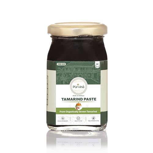 Image of Purvina Pre-Cooked Tamarind Paste - 200 gm (Pack of 2) | No Preservatives| Single Ingredient | Reusable Glass Bottles | Sustainable Packaging
