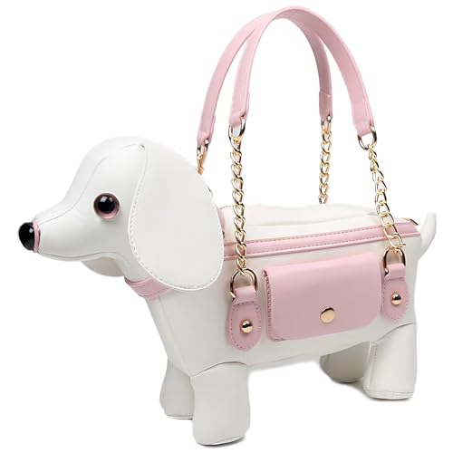 Image of Women PU Leather Unique Novelty Dog Shaped Crossbody Shoulder Bag Handbag Purse