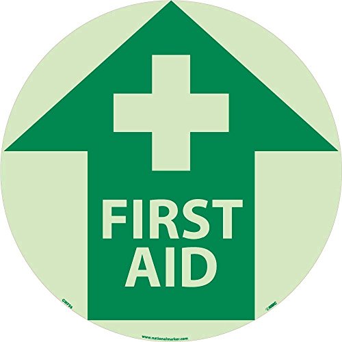 Panneau lumineux First Aid Walk on Floor NMC signalétique de sécurité au sol