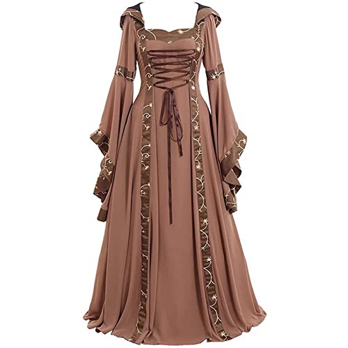 Hm Vicyy Damen Gothic Cosplay Kleid,Damen Trompetenärmel Prinzessin Kleid...