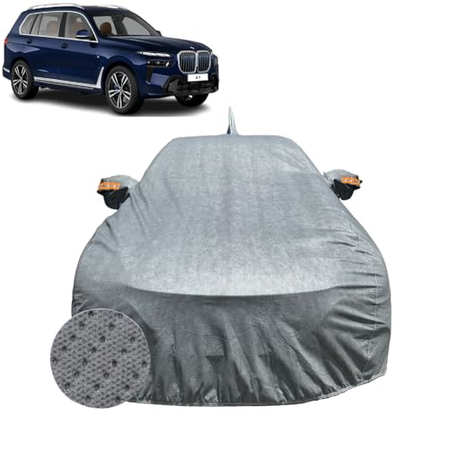 Image of Car Cover for BMW X7 (2019-2026) | 100% Waterproof Cover with Reflective Mirror Pockets | Dustproof, Scratchproof, Heatproof BMW X7 Car Cover |Soft Cotton Lining| Grey