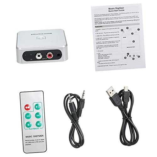 Music Digitizer CD Recorder with Remote Control Automatic Partition for Analog Music in SD Card USB Drive Mini USB Power