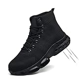 MOFEELE Tenis de Seguridad Industrial con Casquillo para Hombres Mujer, Botas de Seguridad con Puntera de Acero, Zapatos de...