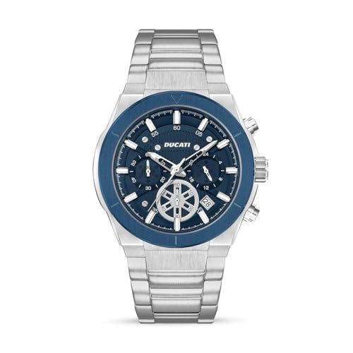 Ducati Orologio analogico da uomo con quadrante argento-DTWGI0000906