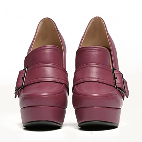 Image of SHODENSE Women Vintage Chunky Platform Loafers Pumps Tassel Round Closed Toe Slip On Suede Block High Heel Dress Loafer Shoes Buckle Strap Oxford Loafers Fringe Pump Dressy Chic Sexy Y2k 4-11 M US