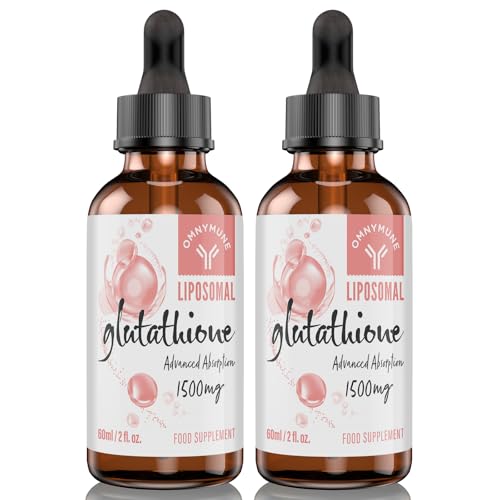 Liposomal Glutathione 1500mg, Oral Glutathione Liquid, Glutathione Supplement with Vitamin C & Hyaluronic Acid, Superior Absorption, 120 ml