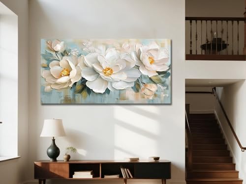 Enartly Textured Floral Canvas Wall Art Decor for Bedroom 48"x24" by Enartly - Used condition - Image 7