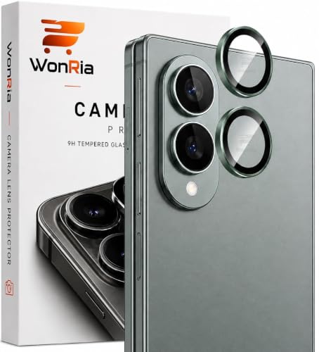 Image of WonRia Pack 2 - Green Camera Lens Protector Ring Compatible with Samsung Galaxy Z Fold 8 Wide 5G | Camera Glass Aluminum Alloy Rings | Ultra-HD Metal Frame