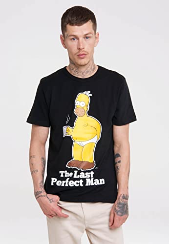 Logoshirt® Los Simpson I Homer Simpson I Last Man I Camiseta Print I Mujer y Hombre I Cuello Redondo I Manga Corta I Negro I Diseño Original con Licencia I Talla M