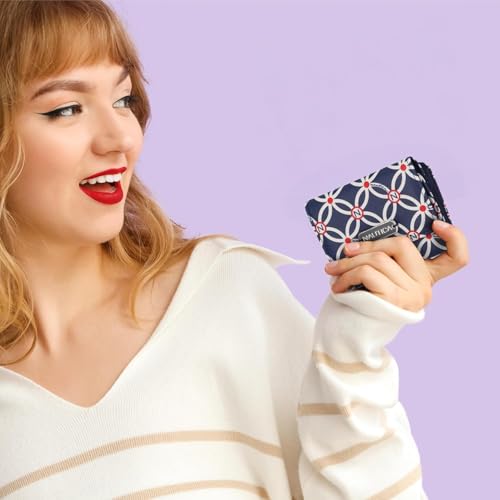 Image of Nautica Rowers End Small Wallet for Women, RFID Blocking Slim Credit Card Holder with Zipper Coin Pocket, Bifold Compact Womens Wallet in
