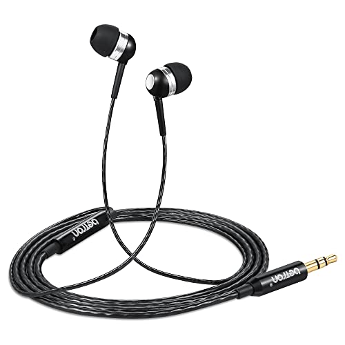 Betron Rk300 In Ear Headphones Earphones Wired With Noise Isolating Earbuds Tangle Free Cord Lightweight Carry Case Soft Ear Buds 3.5Mm Plug (Black) #TOP1