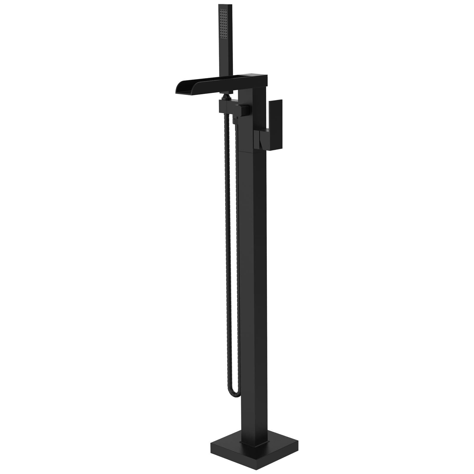 DFGHNBVC Floor Standing Waterfall Tub Tap With Handheld Shower Freestanding Bathtub Faucet