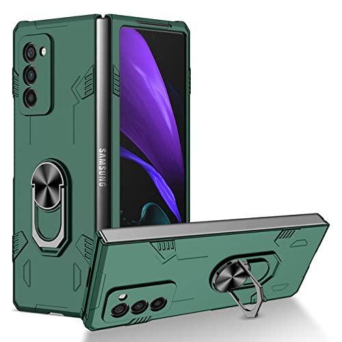 Funda Samsung Galaxy Z Fold 4 cómoda para ver vídeos con soporte de anillo metálico verde 1