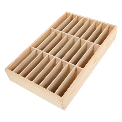 Boîte de rangement en bois à compartiments beige pour bureau - 2