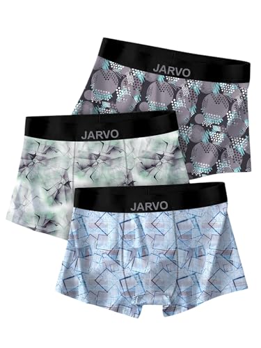 Image of JARVO Men's Extra Thin Elastic Underwear Long Comfortable Ice Silk Breathable Comfort Brief-Boxer-Trunks Imported Material Pack of 3
