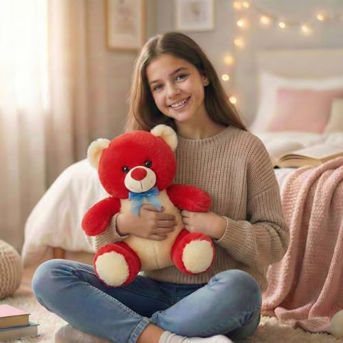 Image of Tabitha Stuffed Toys-Ultra Soft Plush Toy for Kids | Birthday Gifts for Kids and Girls | (30 Cm Red Teddy)