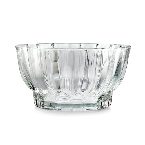 AYUTAS Clear Glass Mini Bowl Planter, Wide Round Shape 2 Layer Lucky Bamboo Plant Pot, Crystal Cut Decorative Glass Bowl For Balcony, Bedroom, Reception & Home Decoration - Pack of 1 Piece, 3.5 Inches