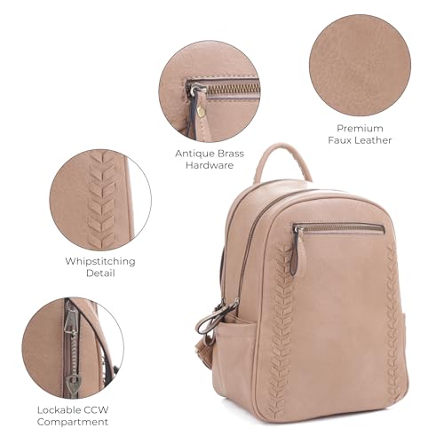 JESSIE & JAMES Women's Large Multi Compartments Fashion Concealed Carry Backpack|TP3