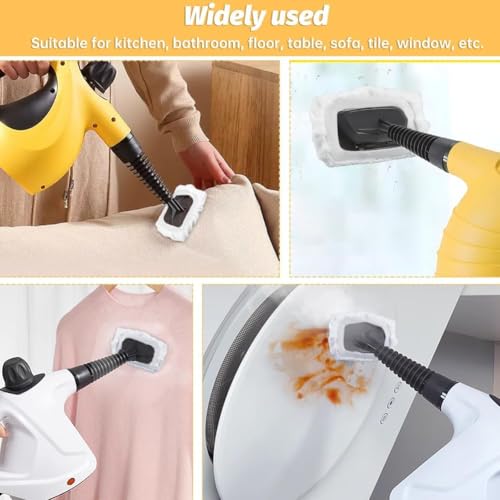 Steam Cleaner Accessories Set: 10 Universal Reusable Microfiber Mop Pads and Attachments