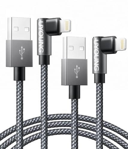 90 Degree iPhone Charger 6FT 2Pack [Apple MFi Certified] Rig