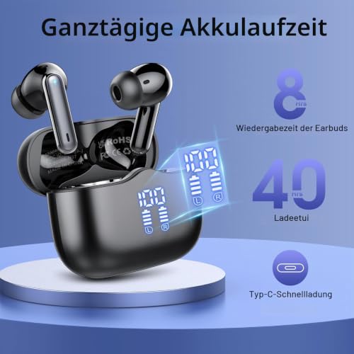 kabellose Bluetooth-Kopfhörer, Immersive HiFi Stereo, In Ear Kopfhörer – Ansicht 4
