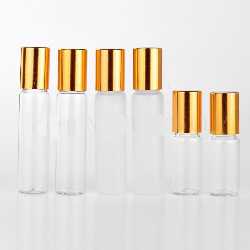 Roll On Flasche 5 Stück 10 ml nachfüllbare Parfümflaschen-Rollenflaschen for ätherische Öle, Fläschchen, leere Probenrolle