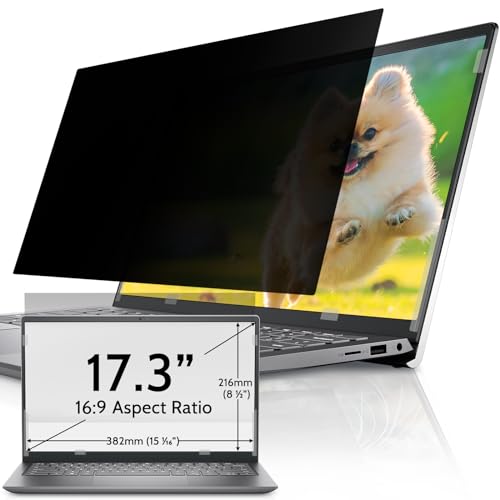 IPROKKO Laptop Privacy Screen 17.3 Inch for HP Dell Acer Asus Lenovo Thinkpad Envy Xps, 16:9 Aspect Removable 17.3in Anti Blue Light Glare Privacy Filter, Anti Spy Computer Monitor Security Protector