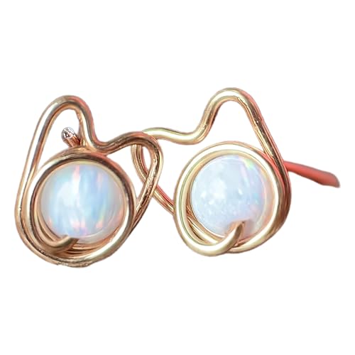 Handmade Cat Opal Earrings Gold Plated Cute Animal Opal wire wrapped Stud Earrings Opal Jewelry Gifts Graduation Gifts For Women Girls