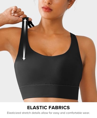 Image of BRXL High Support Padded Sports Bra for Women Buttery Soft Criss Cross Back Strappy Workout Athletic Running Gym Bra