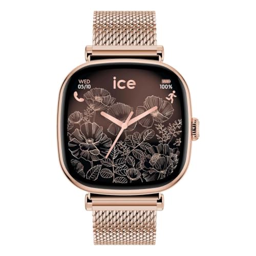 ICE-WATCH - Ice Smart 2.0 Rose-Gold Milanese - Montre connectée carrée Rose-Gold pour Femme avec Bracelet en Acier Inoxydable - 025233 (1.70 Pouces)