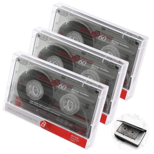 OLACD Blank Audio Cassettes Tapes: Professional Recording Time CD & DVD Player Cassette Recorded Tape 60 Minute Time Low Noise Surface Walkman Data Cartridge Normal Bias Micro Voice Music Radio(3Pack)