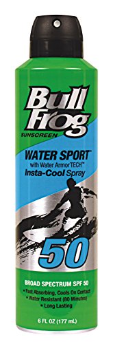 Bull Frog Water Armor Sport InstaCool Continous Spray Sunscreen, SPF 50, 6 oz - 2pc