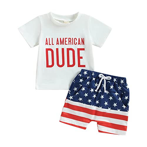 Image of Ayalinggo Summer Outfits Infant Baby Boy Casual Shorts Set Striped Pocket T-Shirt and Elastic Waist Solid Shorts 2Pcs Clothes