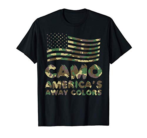 Camo Americas Away Colors Funny Camouflage 4th Of July Armee Camiseta