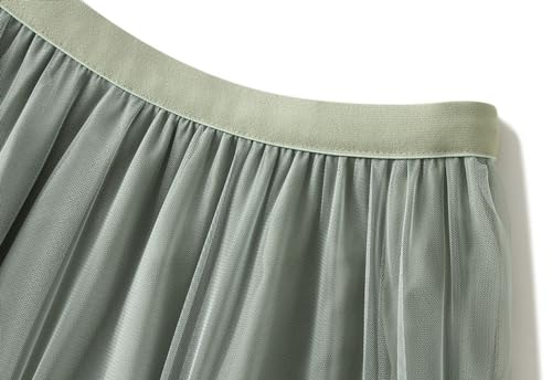 Womens Lace Tulle Skirts Asymmetric Ruffle A-line Skirts Elastic Waist Party Wedding Guest Skirt 2025 Summer Clothes4